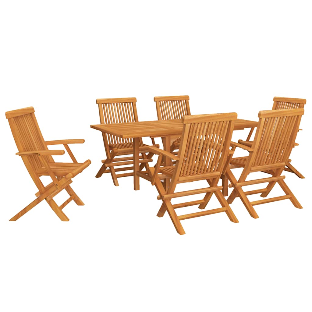 7-tlg. Garten-Essgruppe Massivholz Teak