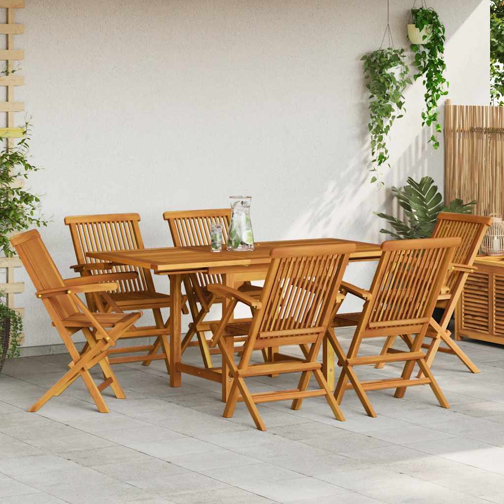 7-tlg. Garten-Essgruppe Massivholz Teak