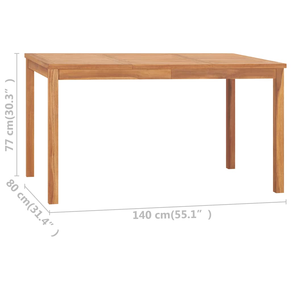 5-teiliges Garten-Ess-Set 140 x 80 cm Massivholz Teak