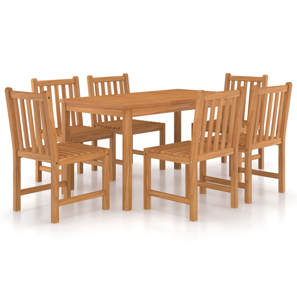 7-teiliges Garten-Ess-Set 140 x 80 cm Massivholz Teak
