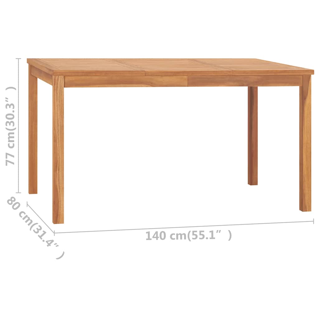 7-teiliges Garten-Ess-Set 140 x 80 cm Massivholz Teak
