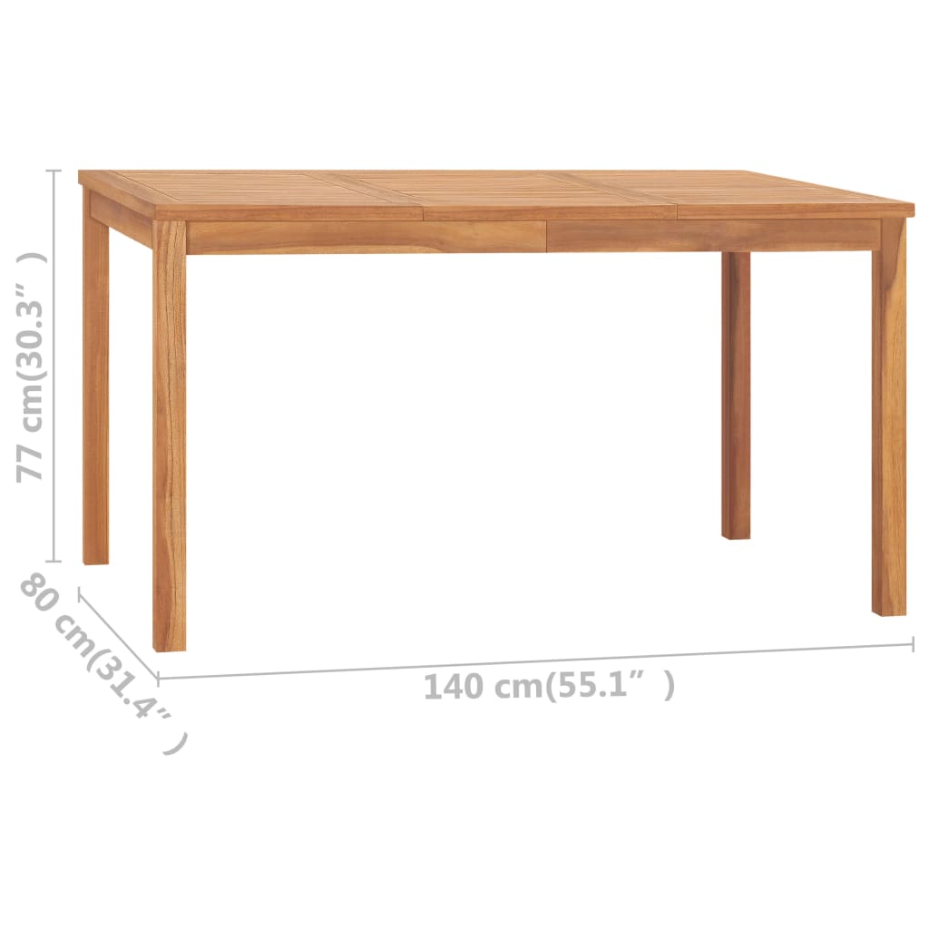 7-teiliges Garten-Ess-Set 140 x 80 cm Massivholz Teak