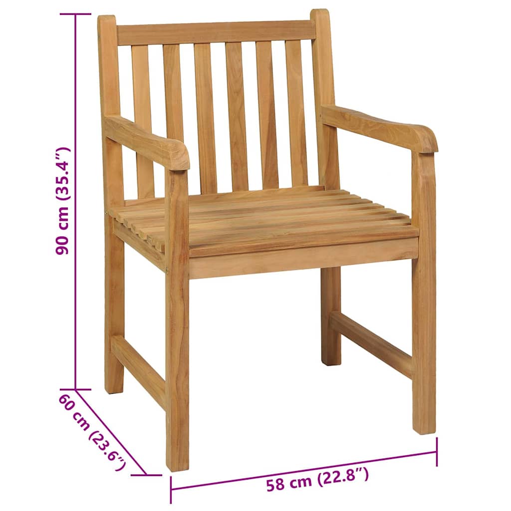 7-teiliges Garten-Ess-Set 140 x 80 cm Massivholz Teak
