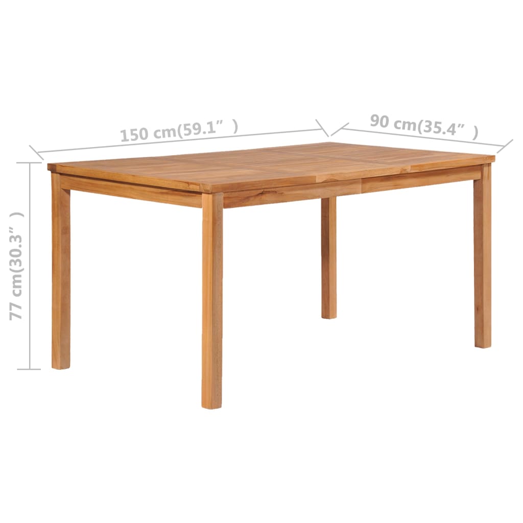 7-teiliges Garten-Ess-Set 150 x 90 cm Massivholz Teak