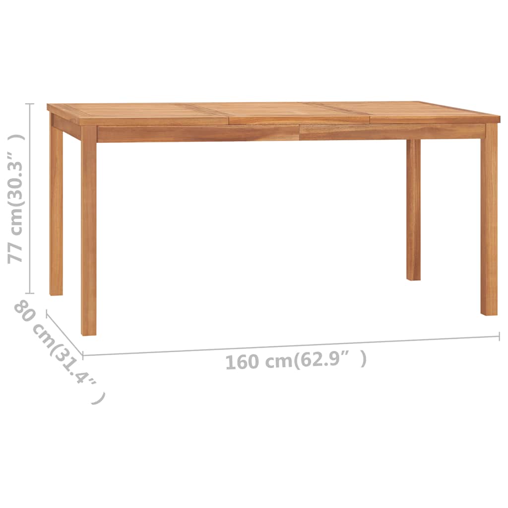 7-teiliges Garten-Ess-Set 160 x 80 cm Massivholz Teak