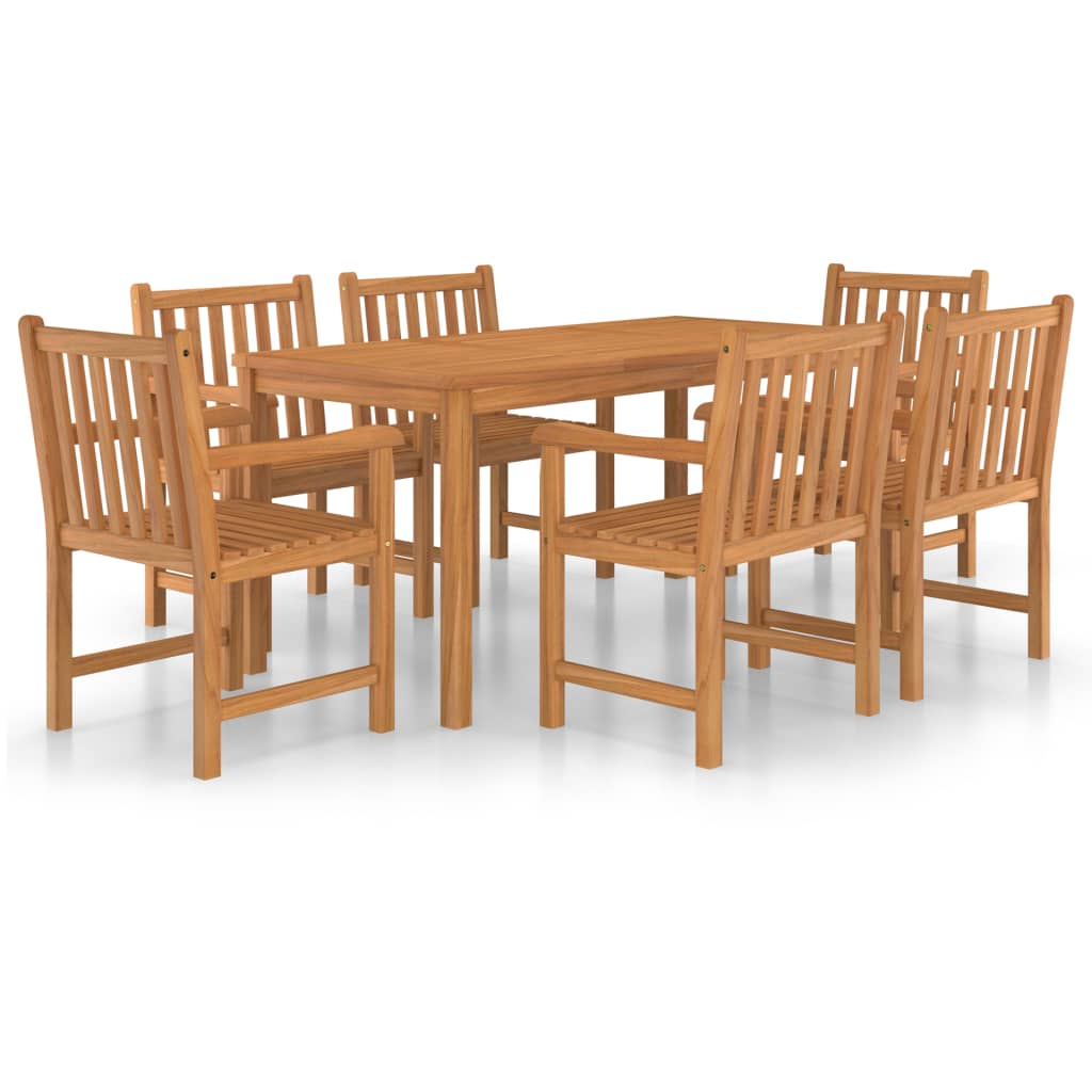 7-teiliges Garten-Ess-Set 160 x 80 cm Massivholz Teak
