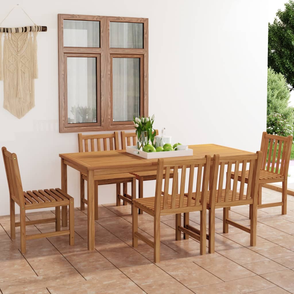 7-teiliges Garten-Ess-Set 180 x 90 cm Massivholz Teak