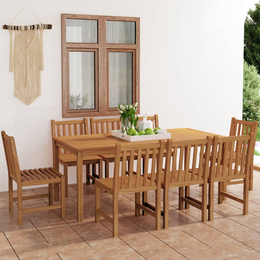 9-teiliges Garten-Ess-Set 180 x 90 cm Massivholz Teak