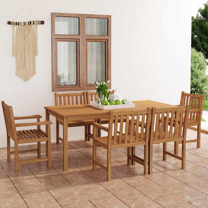 7-teiliges Garten-Ess-Set 180 x 90 cm Massivholz Teak