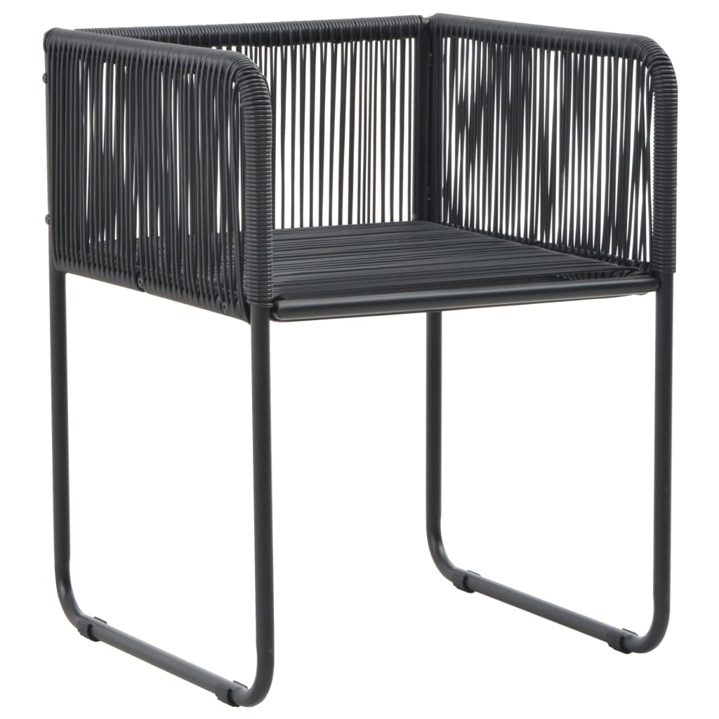 7-tlg. Garten-Essgruppe PVC Rattan Schwarz