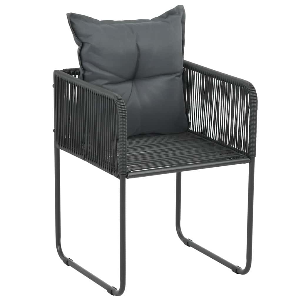 7-tlg. Garten-Essgruppe PVC Rattan Schwarz