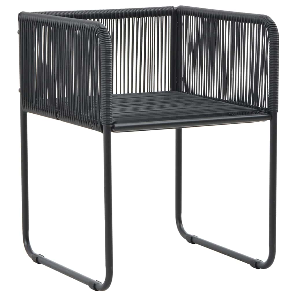7-tlg. Garten-Essgruppe PVC Rattan Schwarz