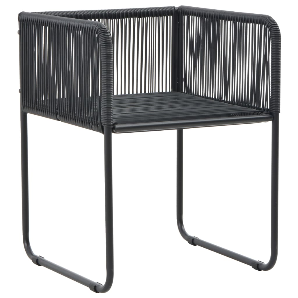 9-tlg. Garten-Essgruppe PVC Rattan Schwarz