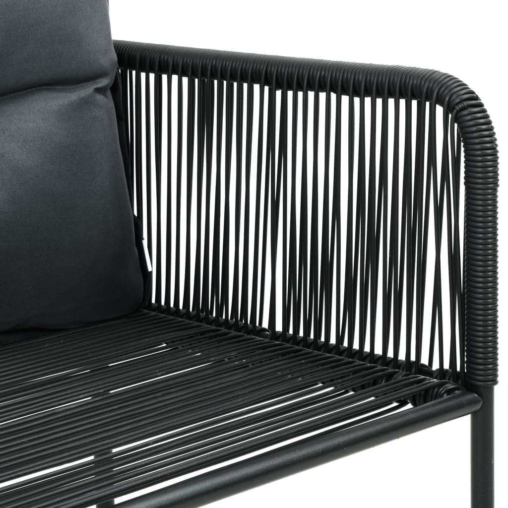 5-tlg. Garten-Essgruppe PVC Rattan Schwarz und Braun