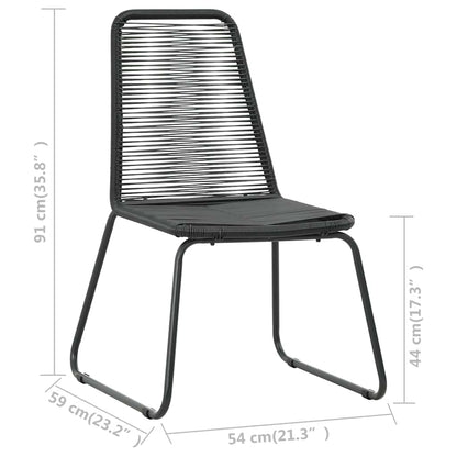 3-tlg. Garten-Essgruppe PVC Rattan Schwarz und Braun
