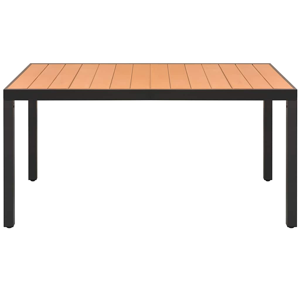 5-tlg. Garten-Essgruppe PVC Rattan Schwarz und Braun