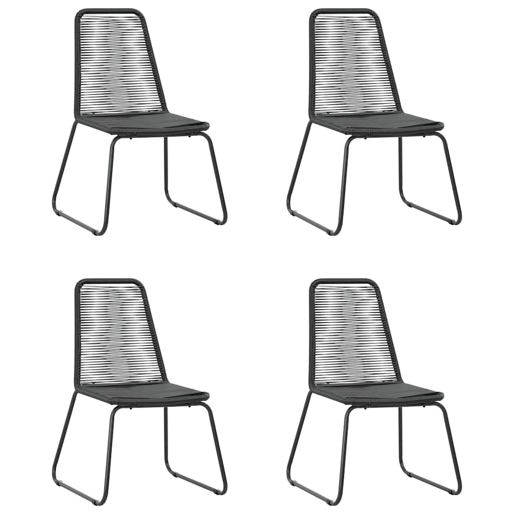 5-tlg. Garten-Essgruppe PVC Rattan Schwarz und Braun