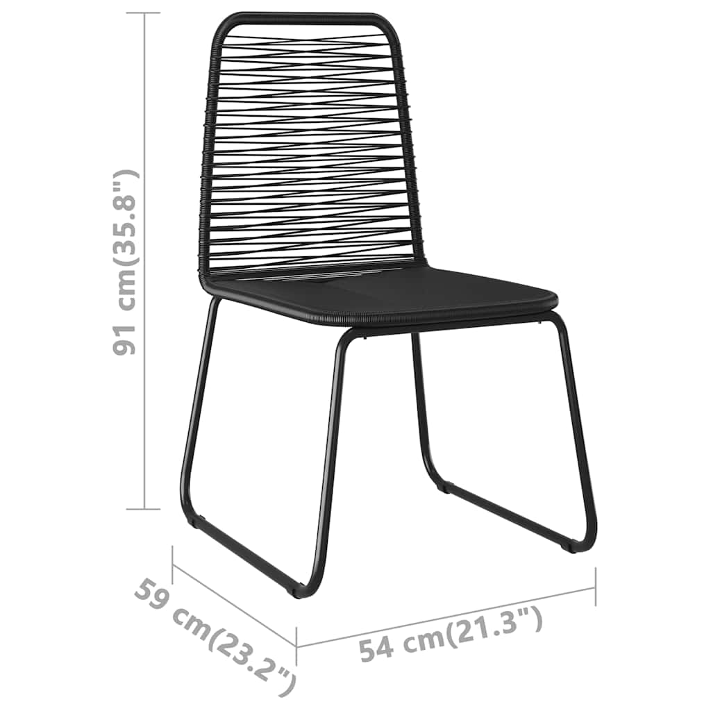 5-tlg. Garten-Essgruppe PVC Rattan Schwarz und Braun