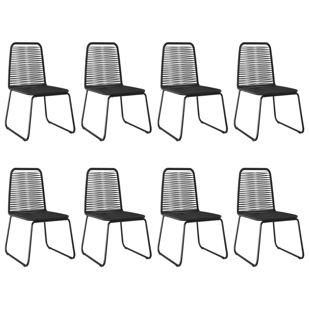 9-tlg. Garten-Essgruppe PVC Rattan Schwarz und Braun