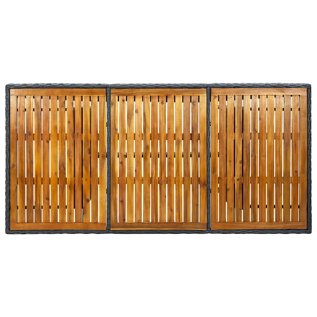 7-tlg. Garten-Essgruppe mit Auflagen Poly Rattan Dunkelgrau
