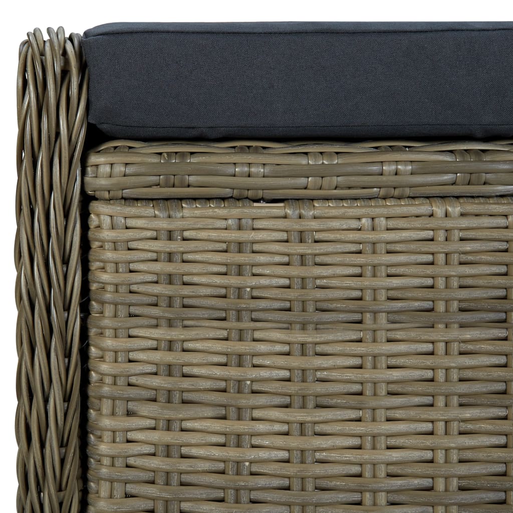 9-tlg. Garten-Essgruppe mit Auflagen Poly Rattan Braun