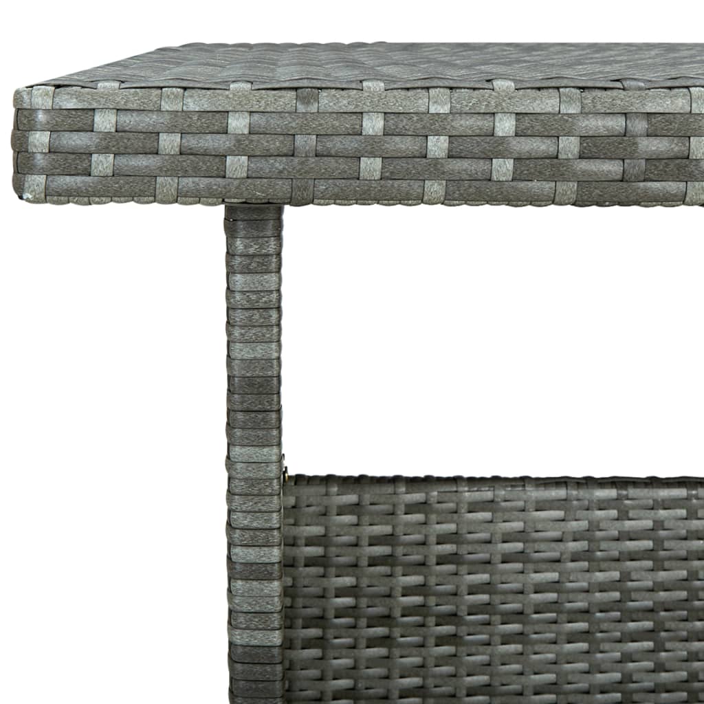 6 pièces. Salon de jardin avec coussins poly rotin gris
