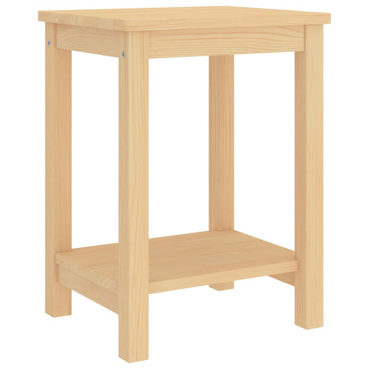 Table de chevet naturelle 35x30x47 cm en bois de pin massif