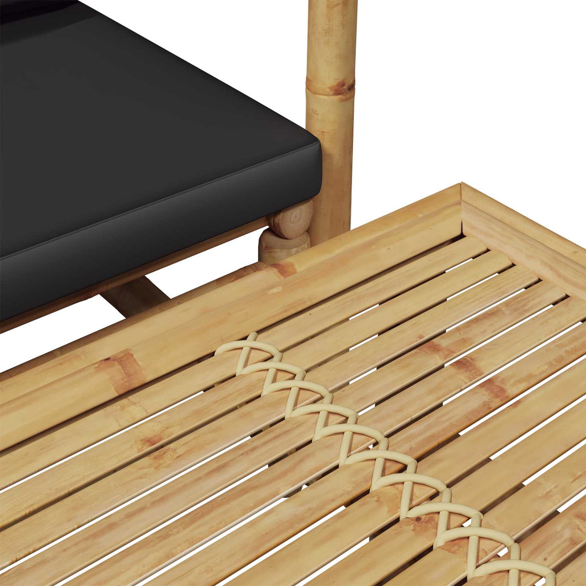 4-tlg. Garten-Lounge-Set mit Auflagen Bambus