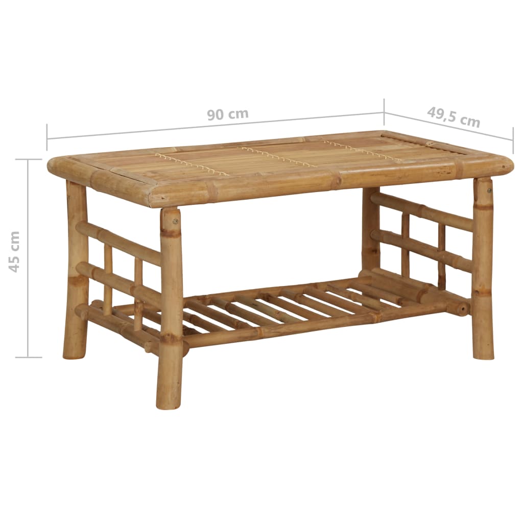 4-tlg. Garten-Lounge-Set mit Auflagen Bambus
