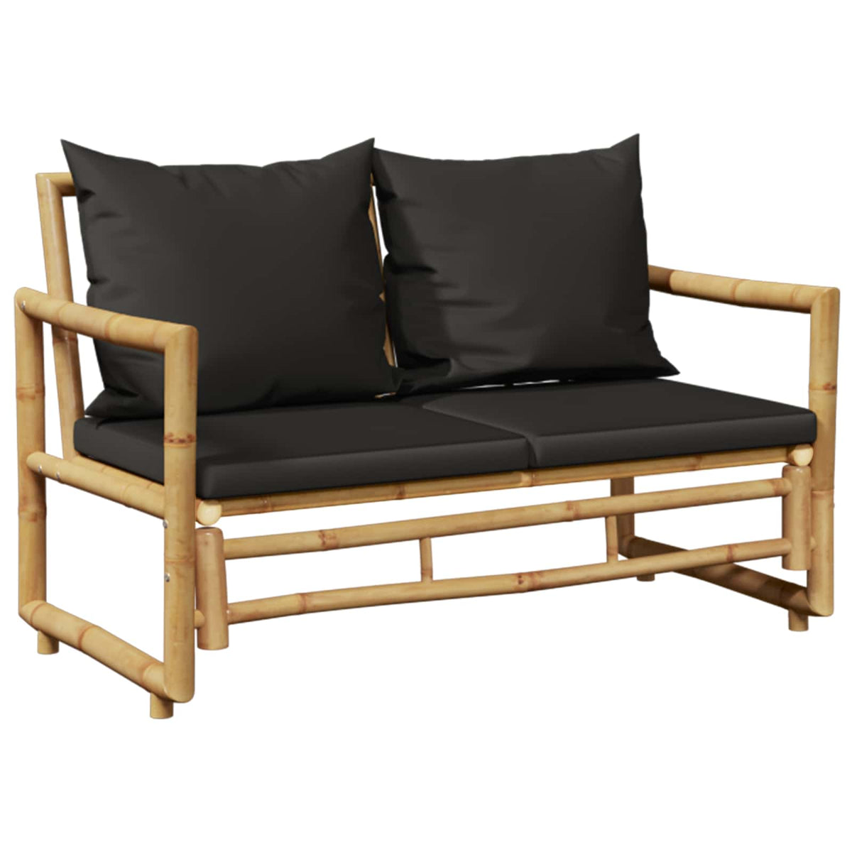 4-tlg. Garten-Lounge-Set mit Auflagen Bambus