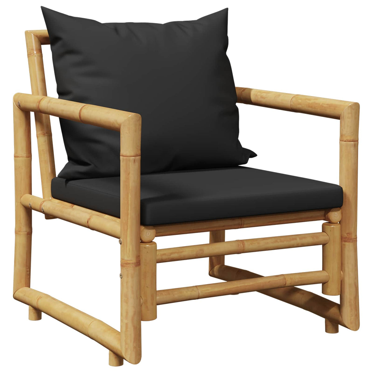 4-tlg. Garten-Lounge-Set mit Auflagen Bambus
