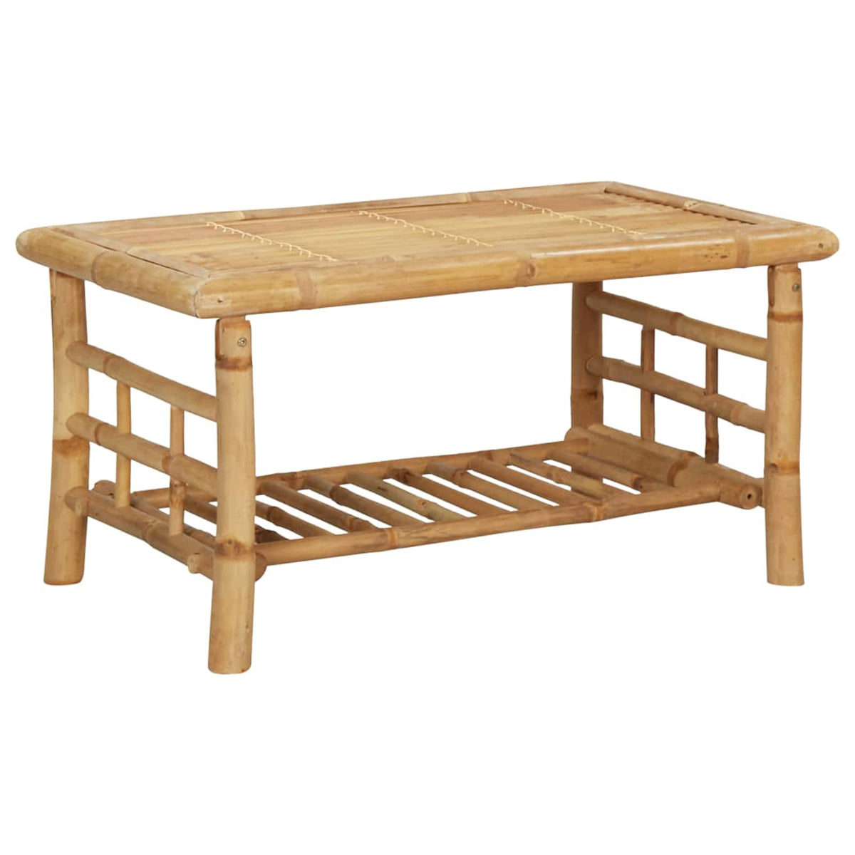 4-tlg. Garten-Lounge-Set mit Auflagen Bambus