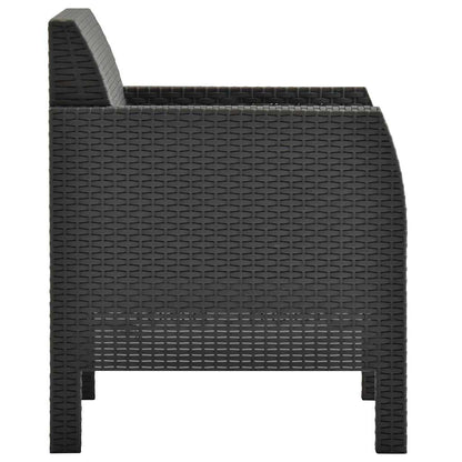 Gartenstuhl mit Kissen Anthrazit 63x65x76 cm PP Rattan