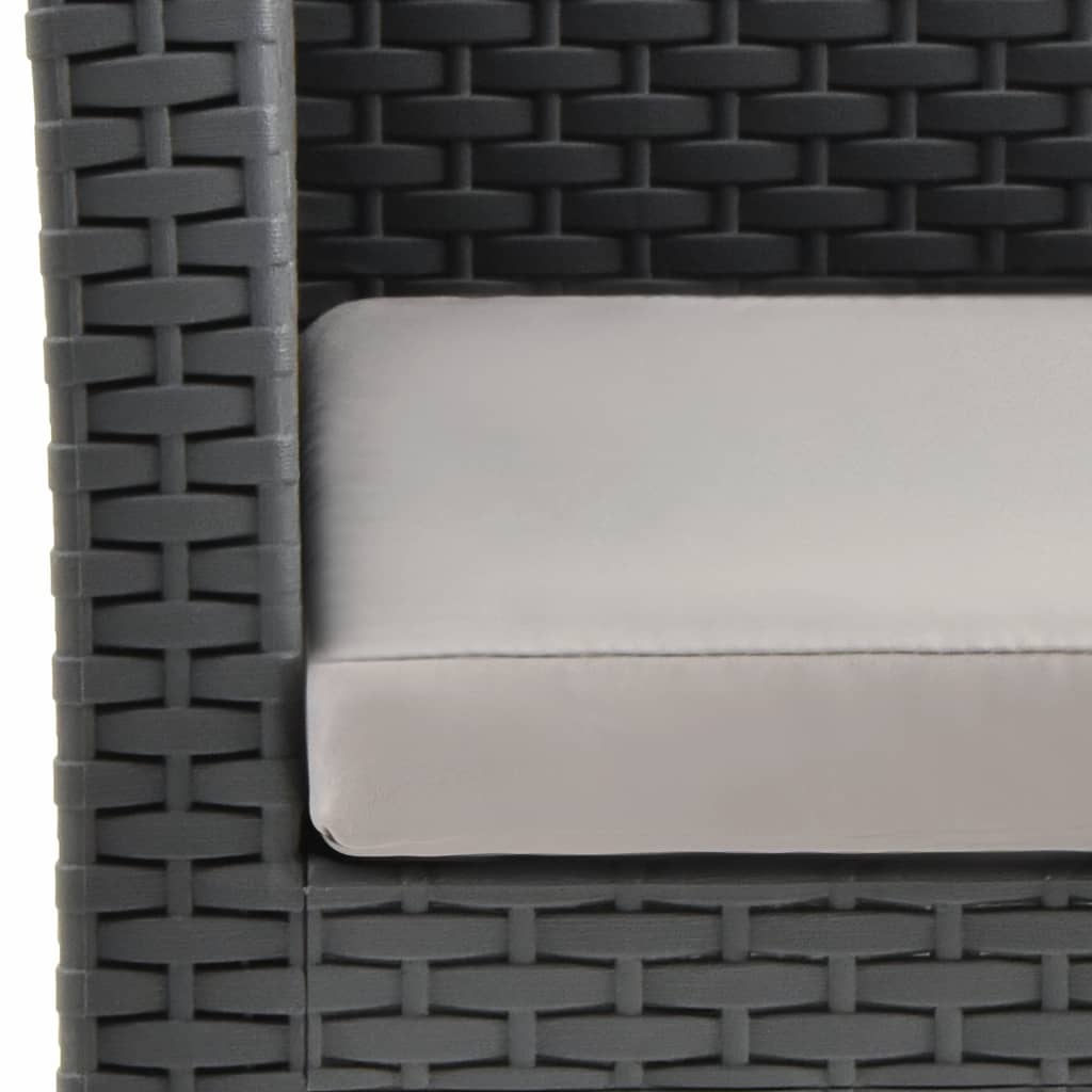 Gartenstuhl mit Kissen Anthrazit 63x65x76 cm PP Rattan