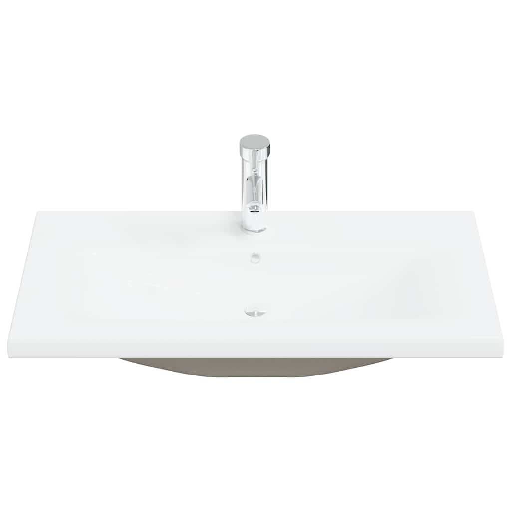 Einbauwaschbecken mit Wasserhahn 81x39x18 cm Keramik Weiß
