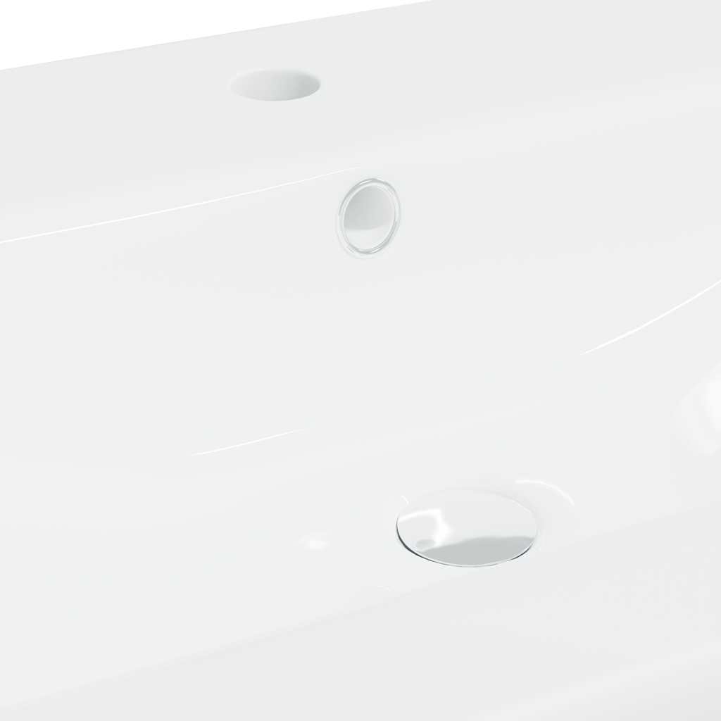 Einbauwaschbecken mit Wasserhahn 81x39x18 cm Keramik Weiß