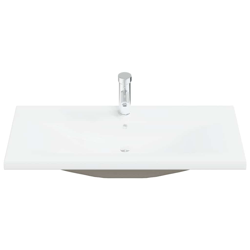 Einbauwaschbecken mit Wasserhahn 91x39x18 cm Keramik Weiß