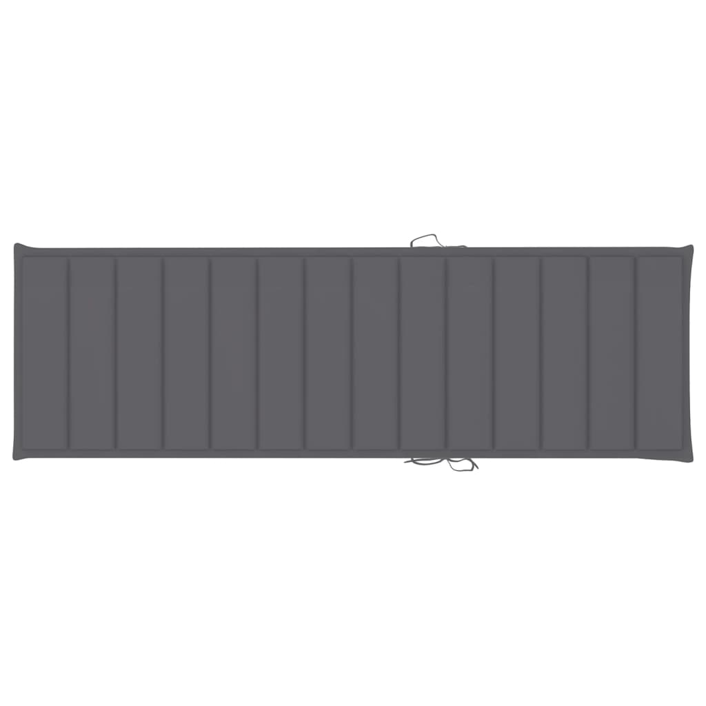 Chaise longue avec coussin en bois d'acacia massif