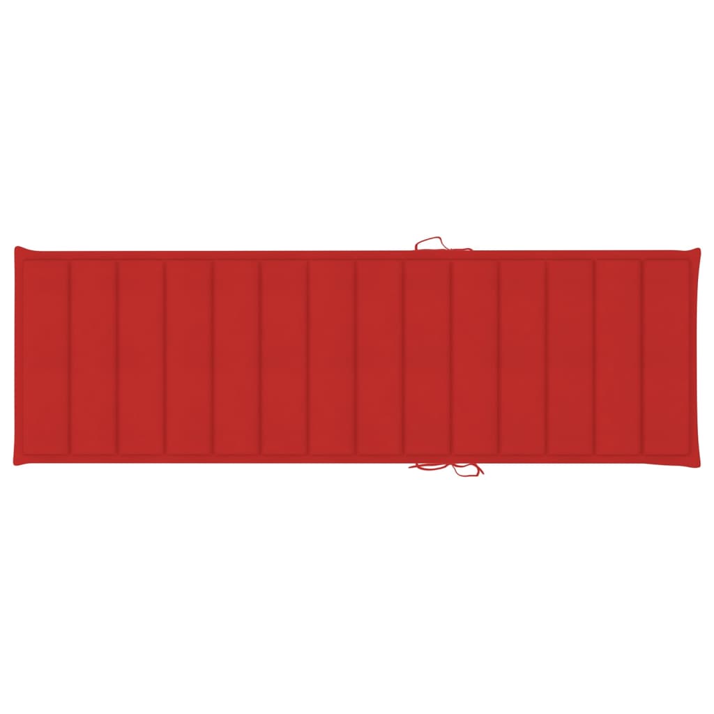 Chaise longue avec coussin en bois d'acacia massif
