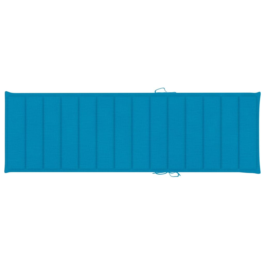 Chaise longue avec coussin en bois d'acacia massif