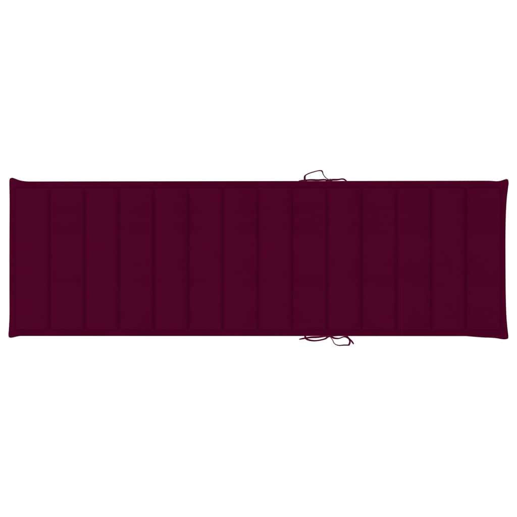 Chaise longue avec coussin en bois d'acacia massif