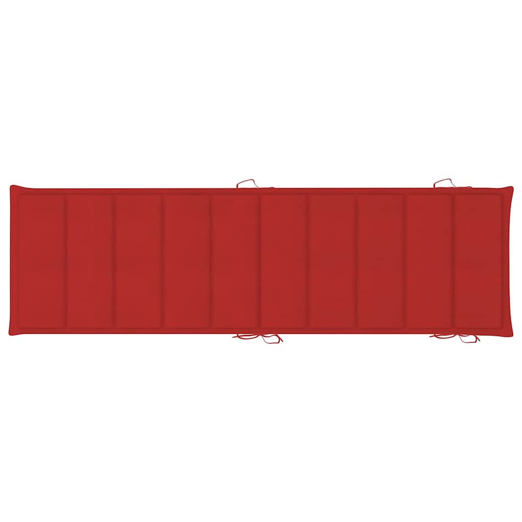 Chaise longue avec coussin en bois d'acacia massif