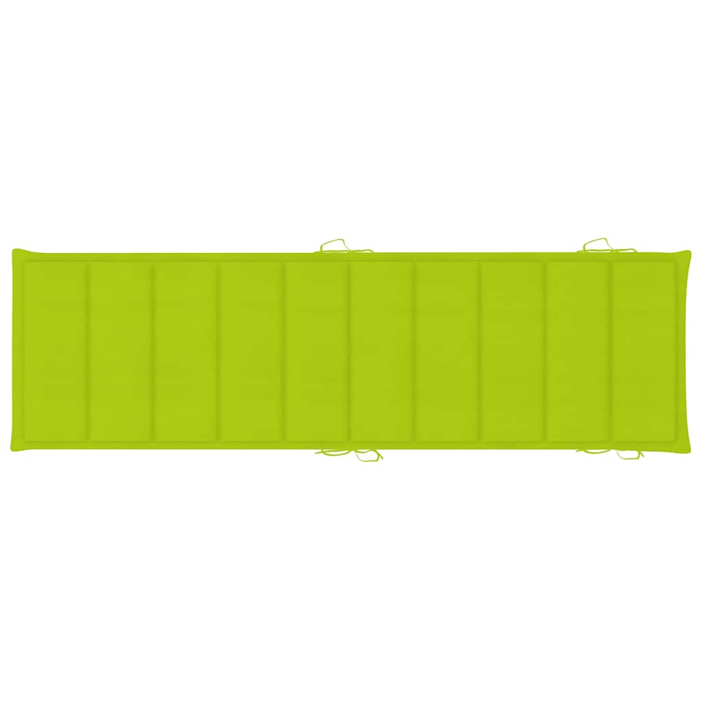 Chaise longue avec coussin en bois d'acacia massif