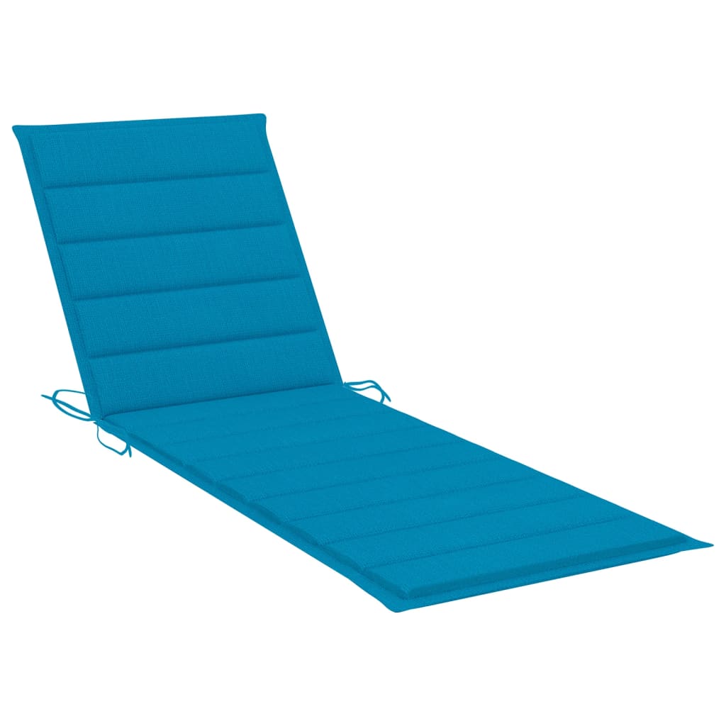 Chaise longue avec table et coussin en bois d'acacia massif
