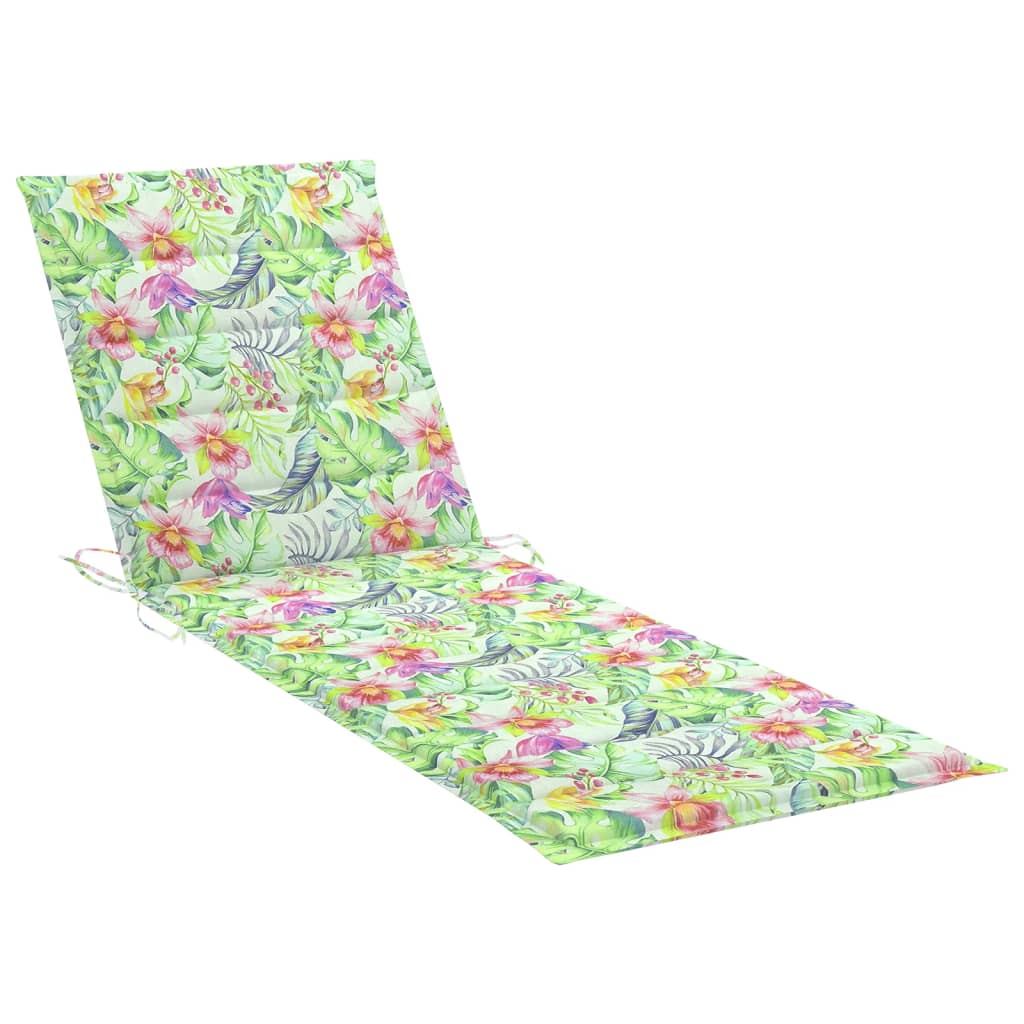 Chaise longue de jardin avec coussin en bambou