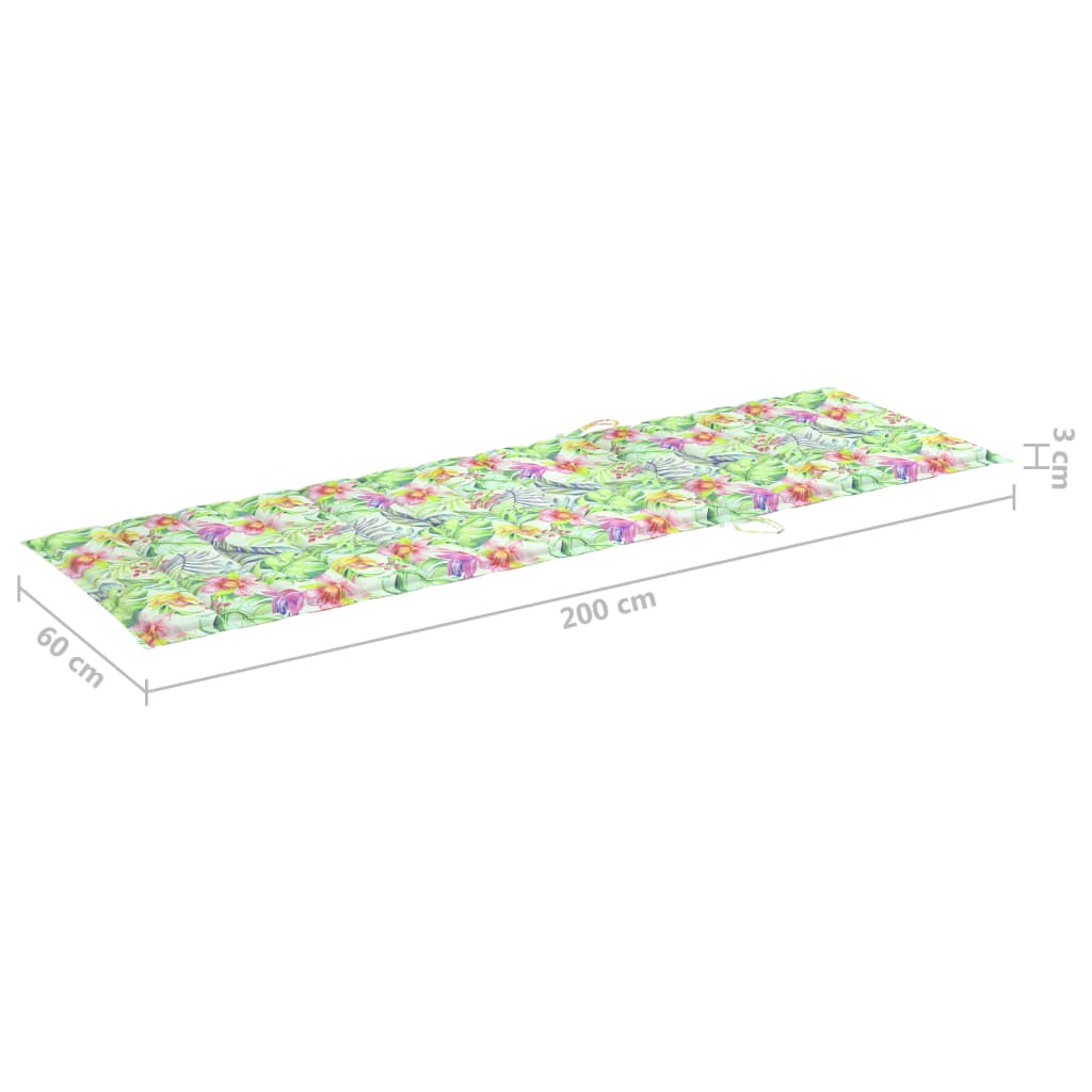 Chaise longue de jardin avec coussin en bambou