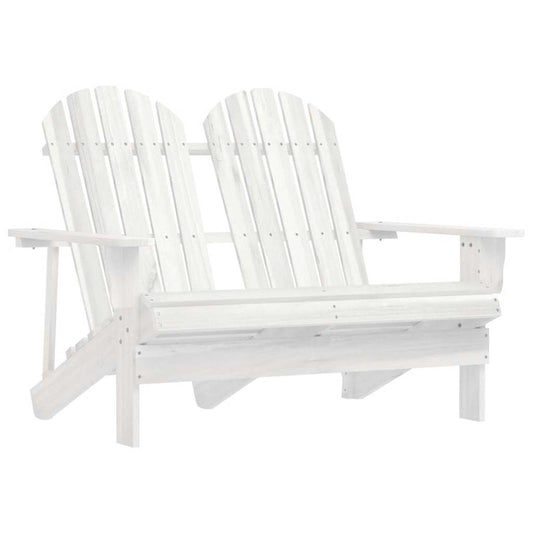 2-Sitzer Adirondack-Gartenbank Massivholz Tanne Weiß