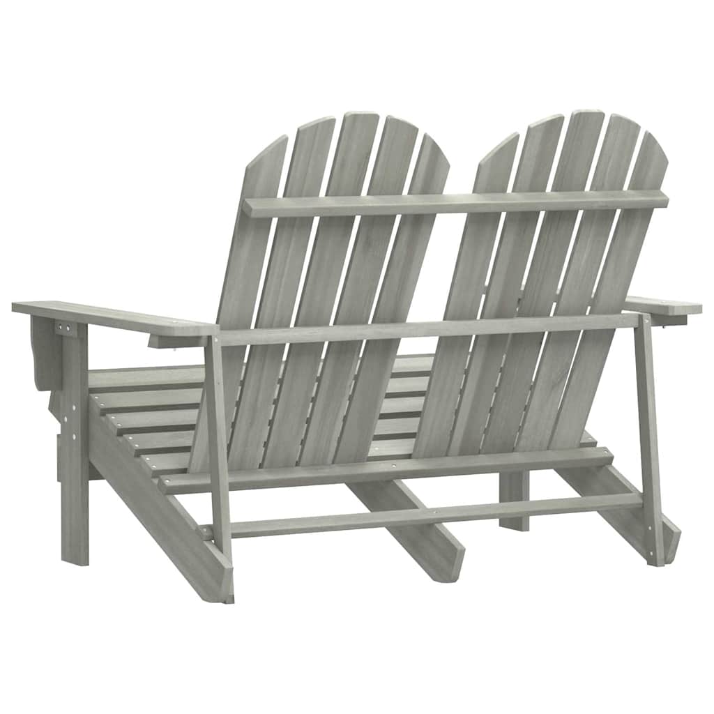 Adirondack-Gartenbank 2-Sitzer Massivholz Tanne Grau