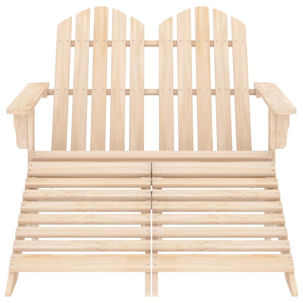 Adirondack-Gartenbank 2-Sitzer mit Fußteil Tannenholz