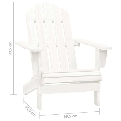 Adirondack-Gartenstuhl mit Fußstütze & Tisch Tannenholz Weiß